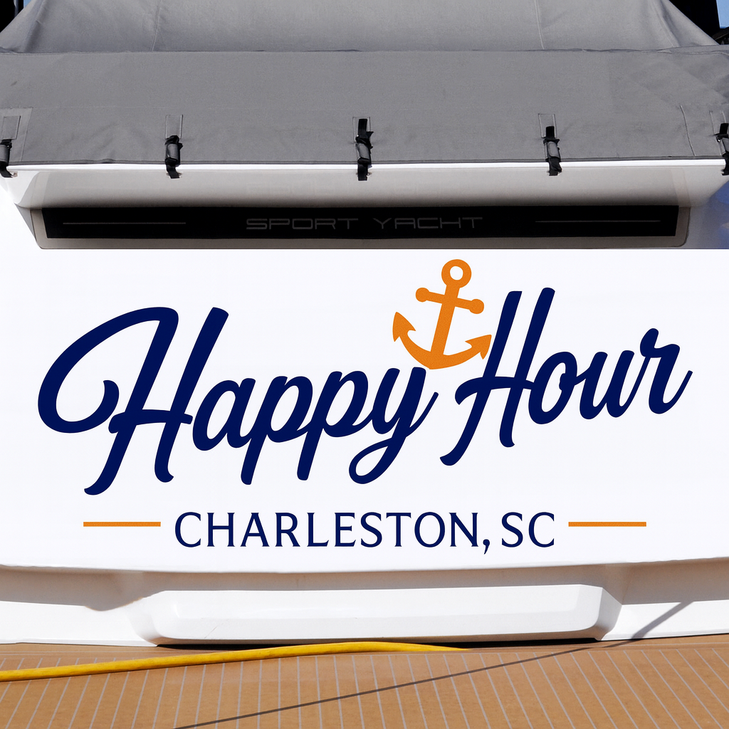 Custom Boat Stern Decal Sticker Sign | Boat Stern Name & Hailing City (Port) Sign