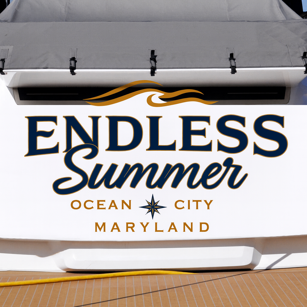 Custom Boat Stern Decal Sticker Sign | Boat Stern Name & Hailing City (Port) Sign