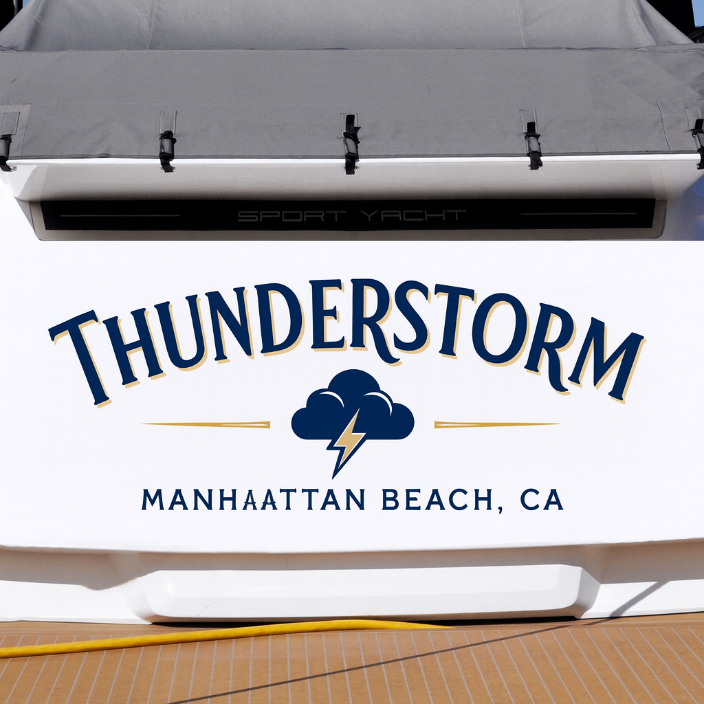 Custom Boat Stern Decal Sticker Sign | Boat Stern Name & Hailing City (Port) Sign