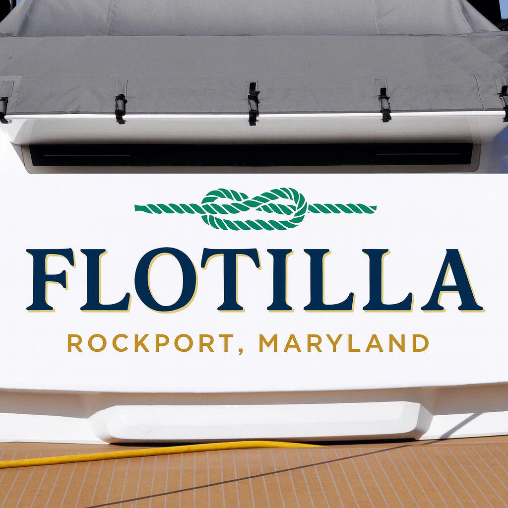 Custom Boat Stern Decal Sticker Sign | Boat Stern Name & Hailing City (Port) Sign