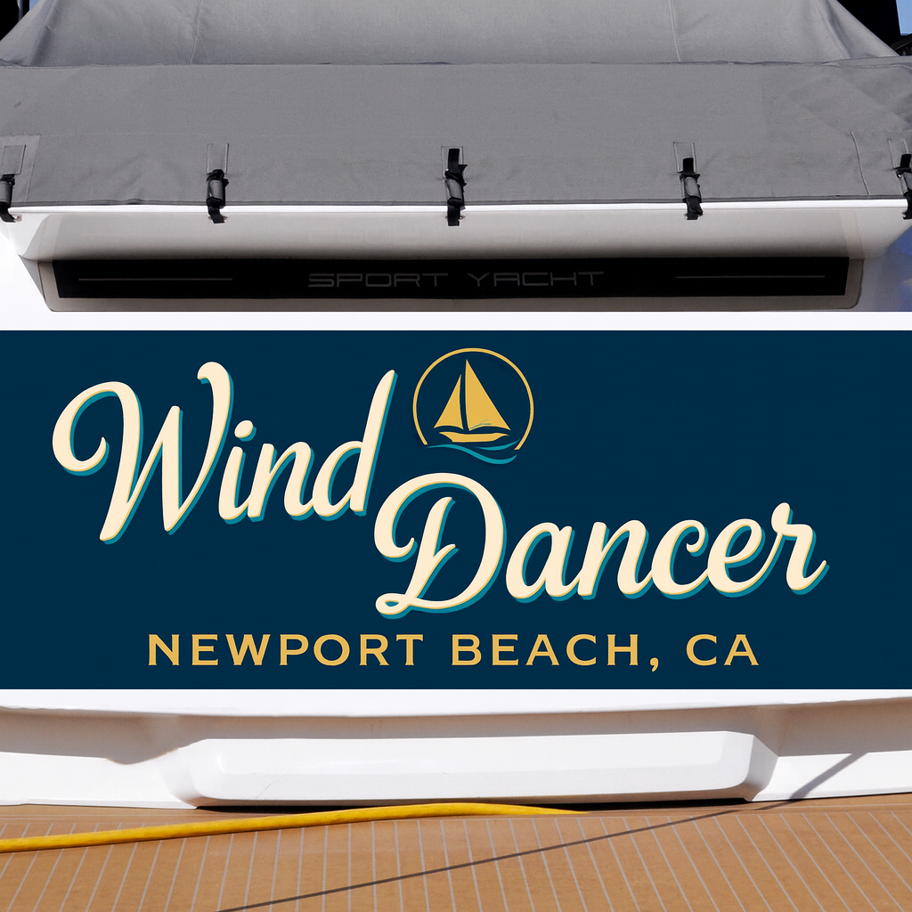 Custom Boat Stern Decal Sticker Sign | Boat Stern Name & Hailing City (Port) Sign