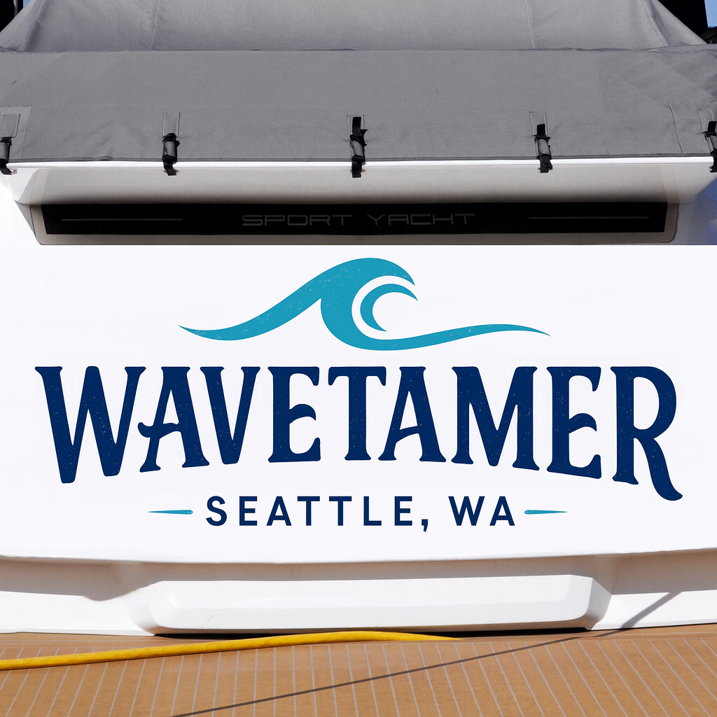 Custom Boat Stern Decal Sticker Sign | Boat Stern Name & Hailing City (Port) Sign
