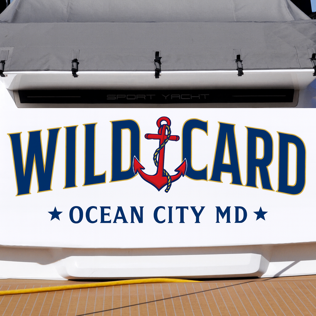 Custom Boat Stern Decal Sticker Sign | Boat Stern Name & Hailing City (Port) Sign