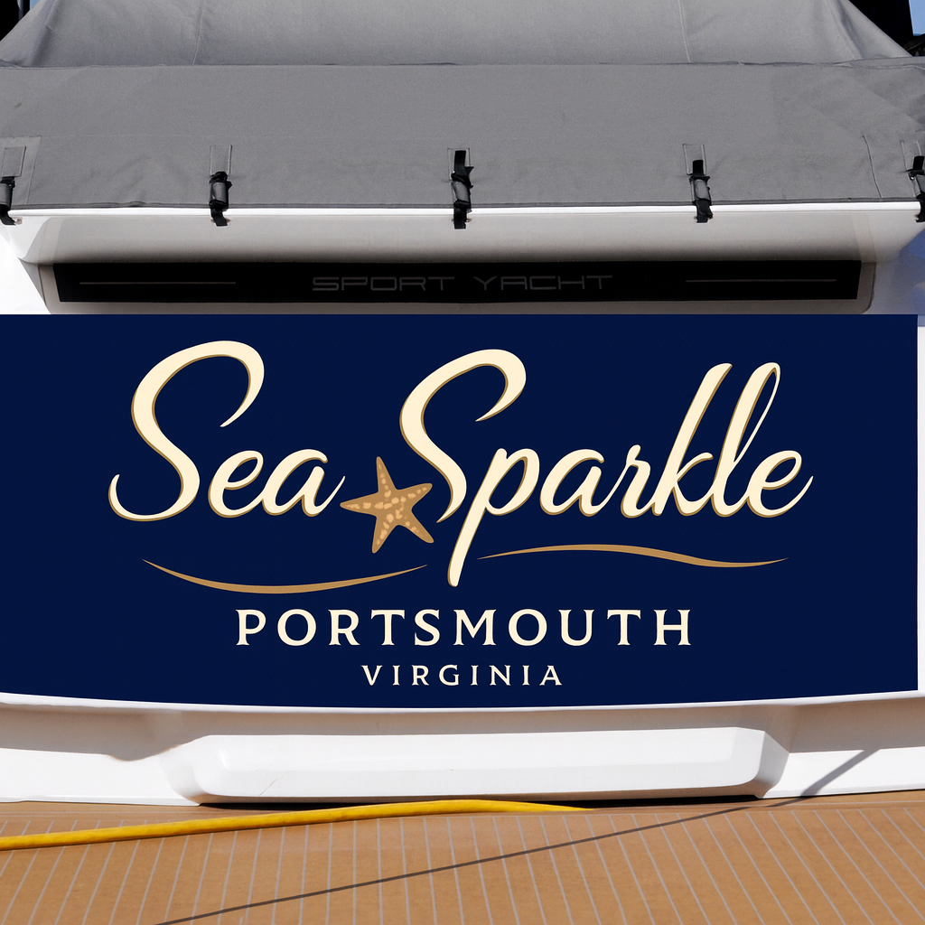 Custom Boat Stern Decal Sticker Sign | Boat Stern Name & Hailing City (Port) Sign