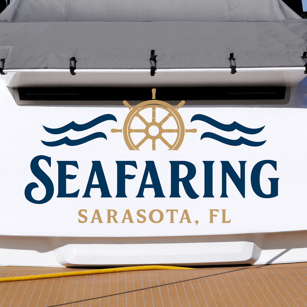 Custom Boat Stern Decal Sticker Sign | Boat Stern Name & Hailing City (Port) Sign