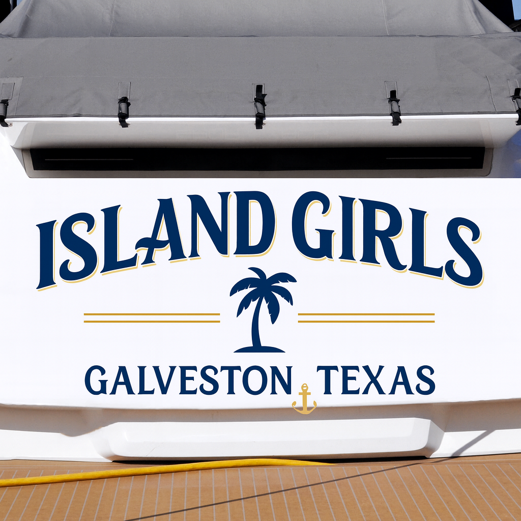 Custom Boat Stern Decal Sticker Sign | Boat Stern Name & Hailing City (Port) Sign