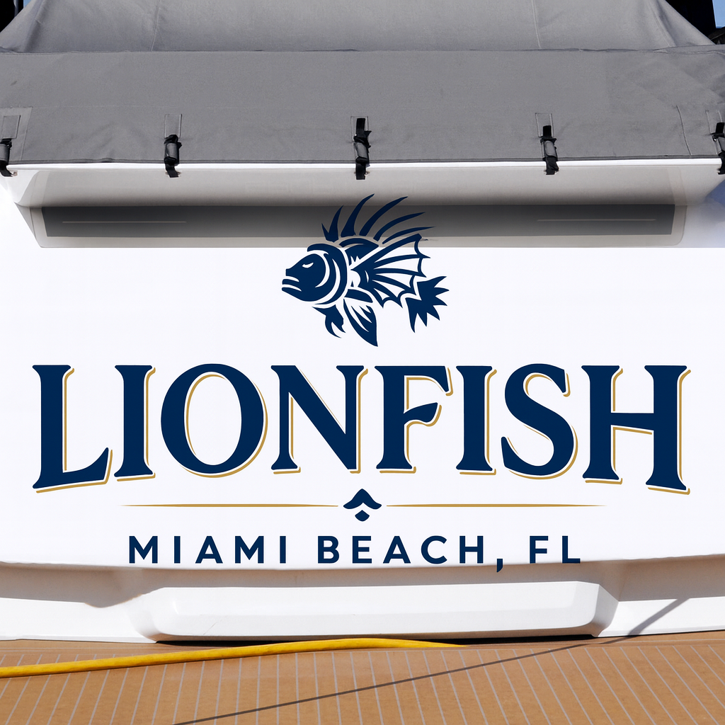 Custom Boat Stern Decal Sticker Sign | Boat Stern Name & Hailing City (Port) Sign