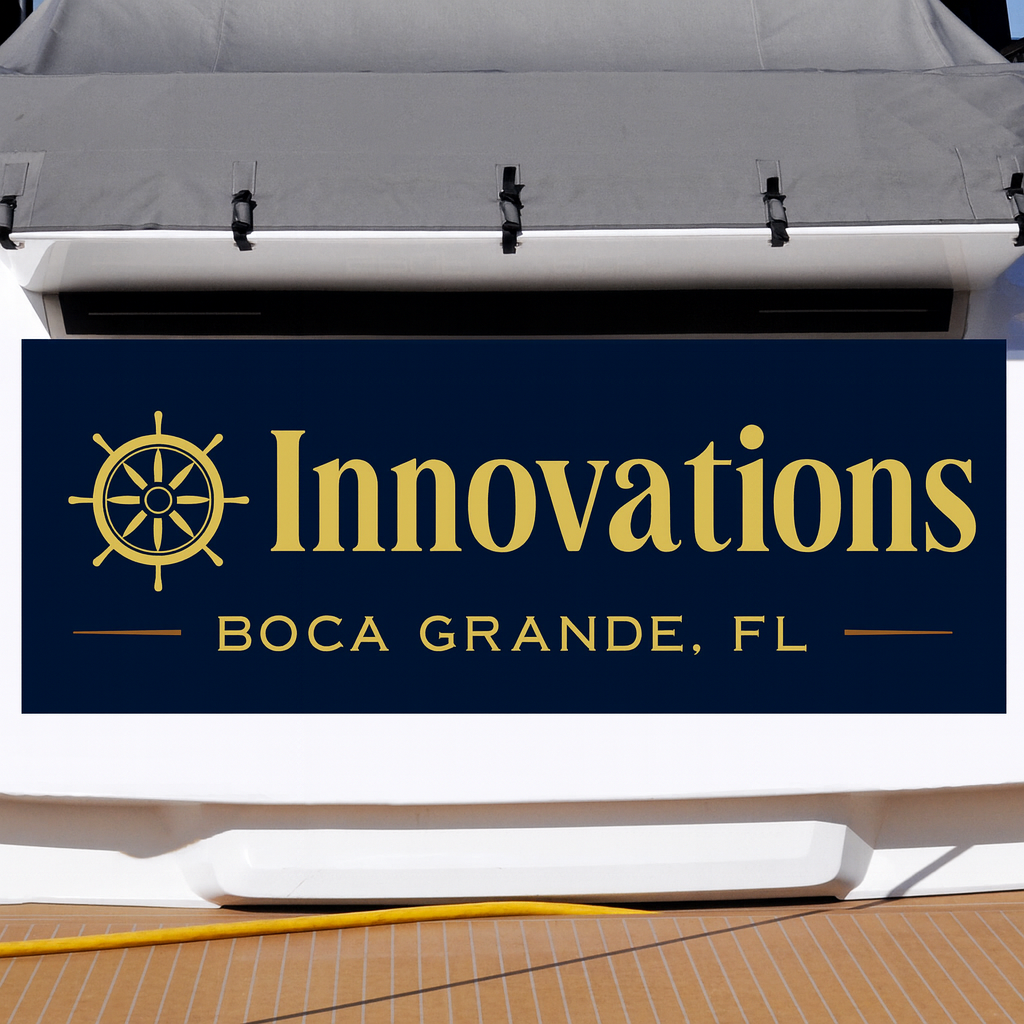 Custom Boat Stern Decal Sticker Sign | Boat Stern Name & Hailing City (Port) Sign