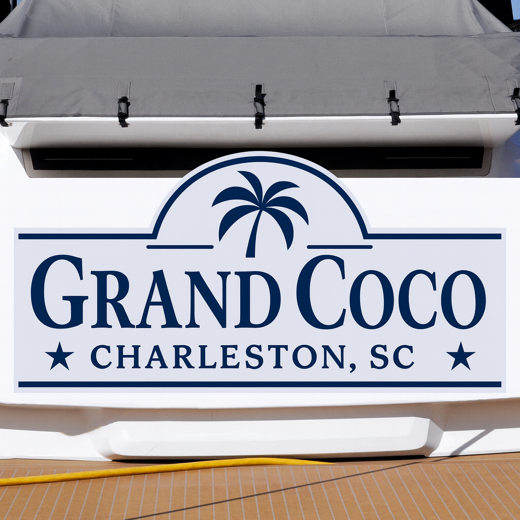Custom Boat Stern Decal Sticker Sign | Boat Stern Name & Hailing City (Port) Sign