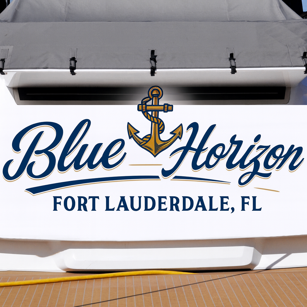 Custom Boat Stern Decal Sticker Sign | Boat Stern Name & Hailing City (Port) Sign