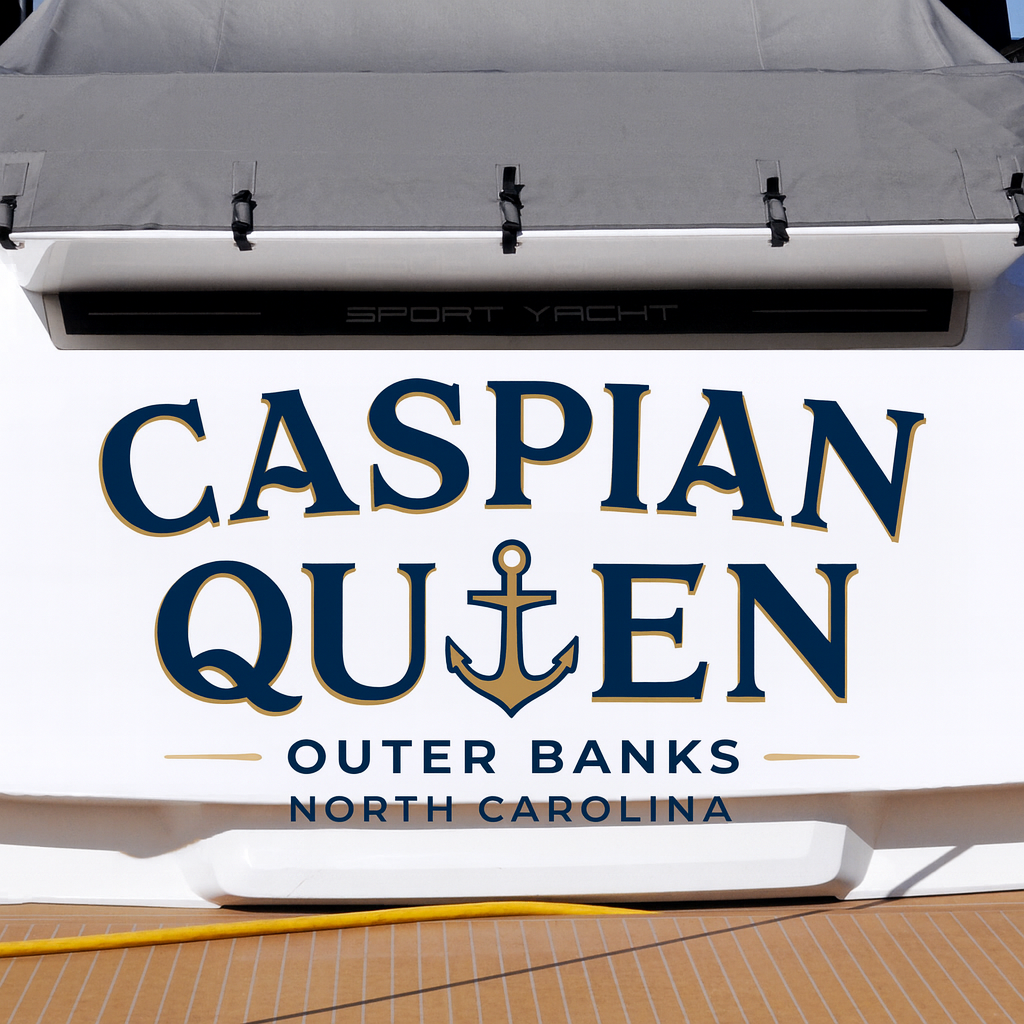 Custom Boat Stern Decal Sticker Sign | Boat Stern Name & Hailing City (Port) Sign