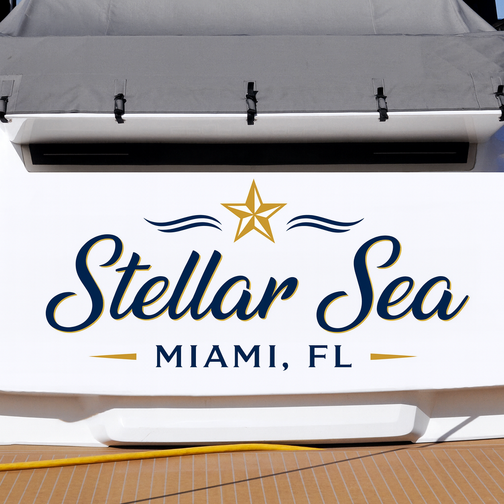 Custom Boat Stern Decal Sticker Sign | Boat Stern Name & Hailing City (Port) Sign