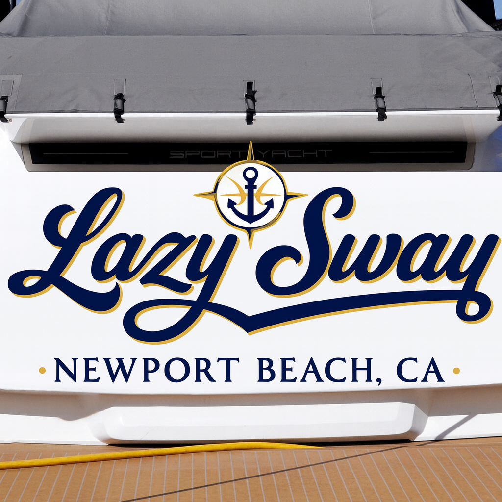 Custom Boat Stern Decal Sticker Sign | Boat Stern Name & Hailing City (Port) Sign
