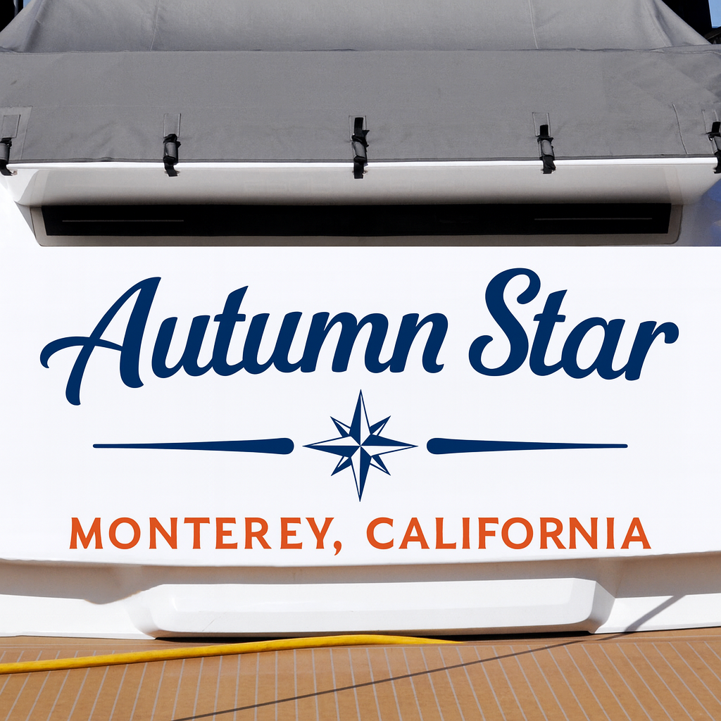 Custom Boat Stern Decal Sticker Sign | Boat Stern Name & Hailing City (Port) Sign
