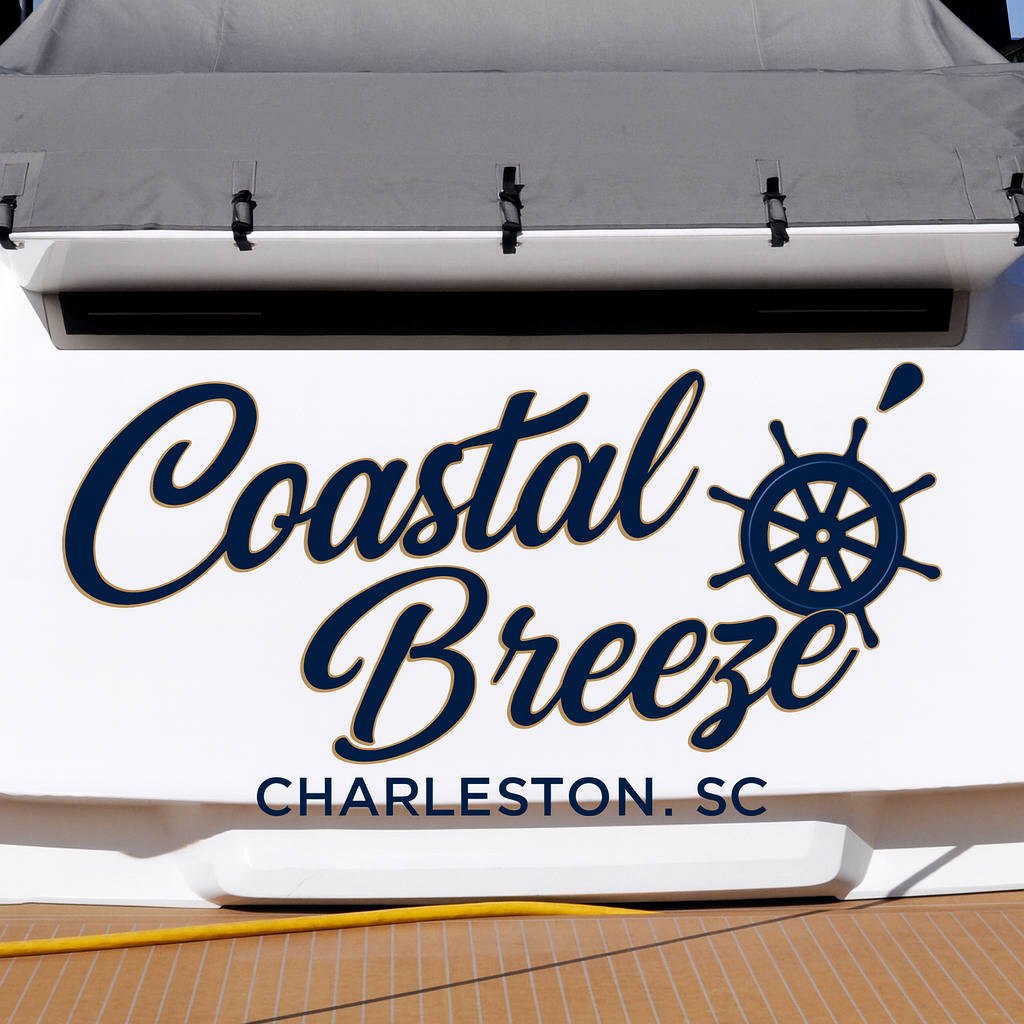 Custom Boat Stern Decal Sticker Sign | Boat Stern Name & Hailing City (Port) Sign