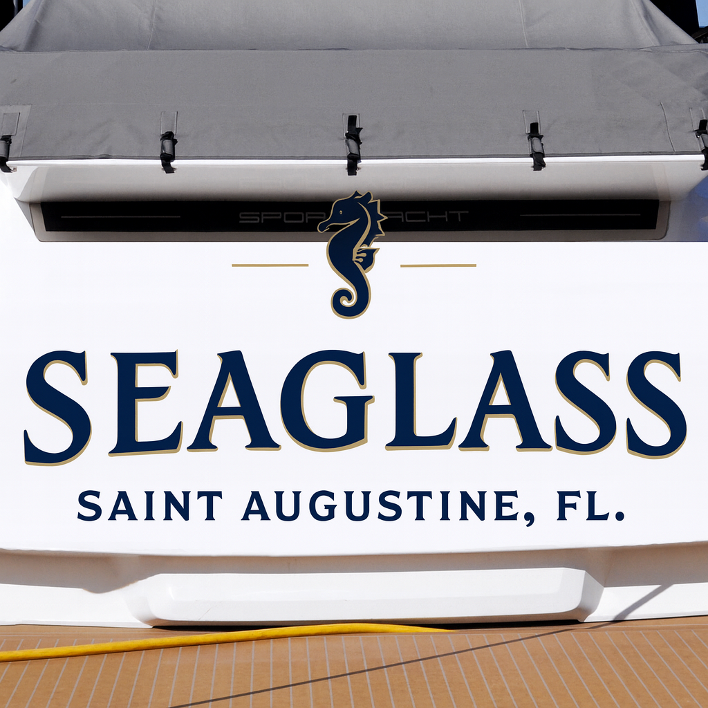 Custom Boat Stern Decal Sticker Sign | Boat Stern Name & Hailing City (Port) Sign