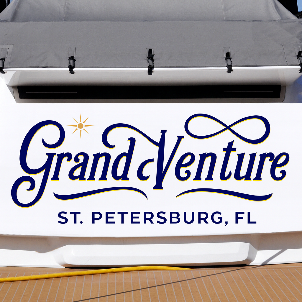 Custom Boat Stern Decal Sticker Sign | Boat Stern Name & Hailing City (Port) Sign