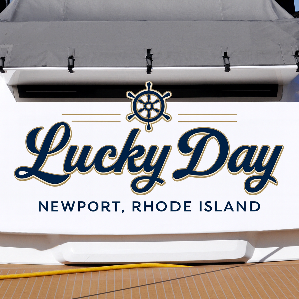 Custom Boat Stern Decal Sticker Sign | Boat Stern Name & Hailing City (Port) Sign