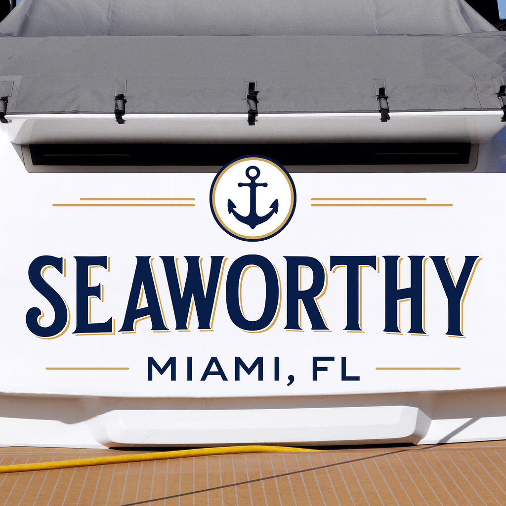 Custom Boat Stern Decal Sticker Sign | Boat Stern Name & Hailing City (Port) Sign