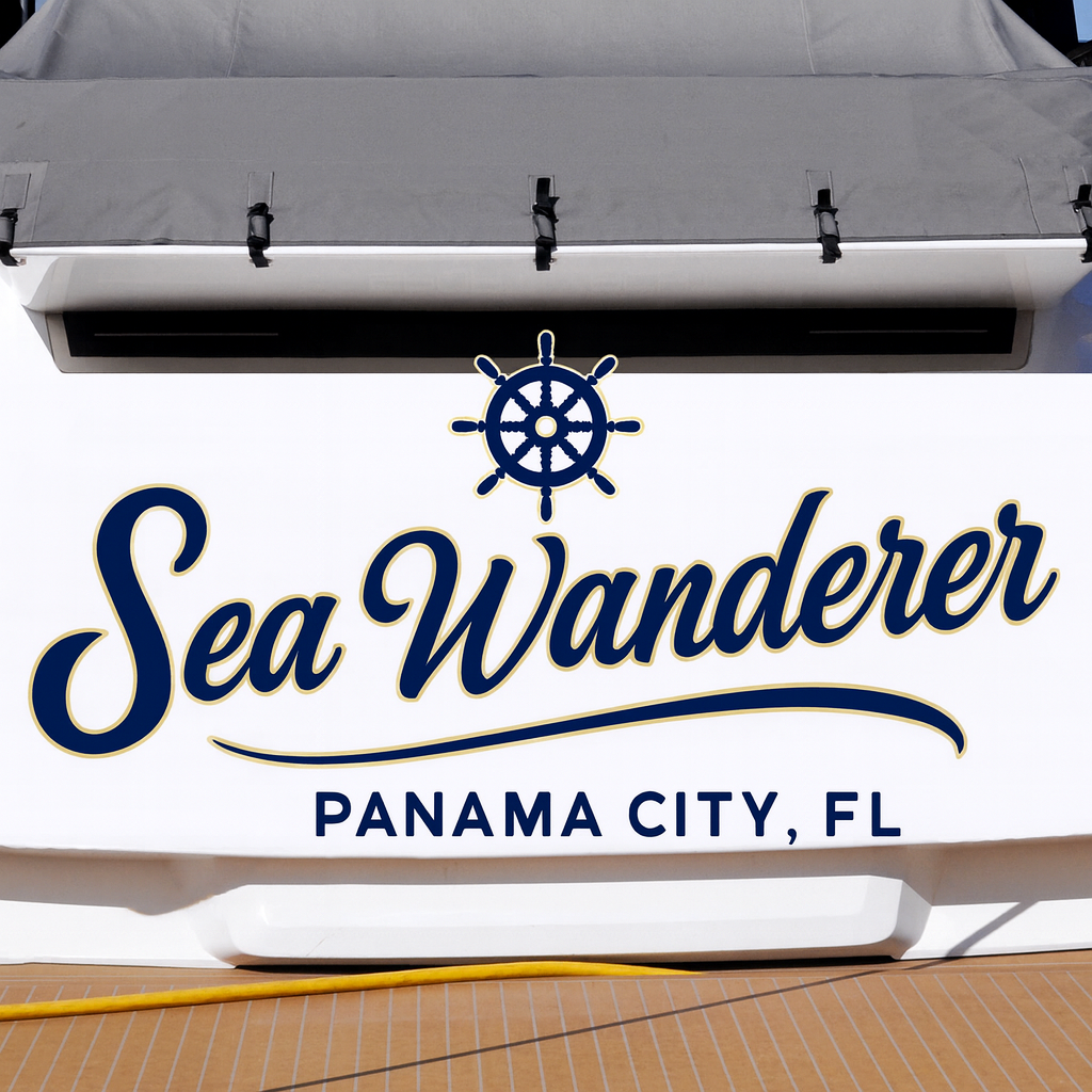 Custom Boat Stern Decal Sticker Sign | Boat Stern Name & Hailing City (Port) Sign