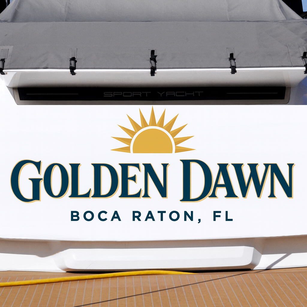 Custom Boat Stern Decal Sticker Sign | Boat Stern Name & Hailing City (Port) Sign