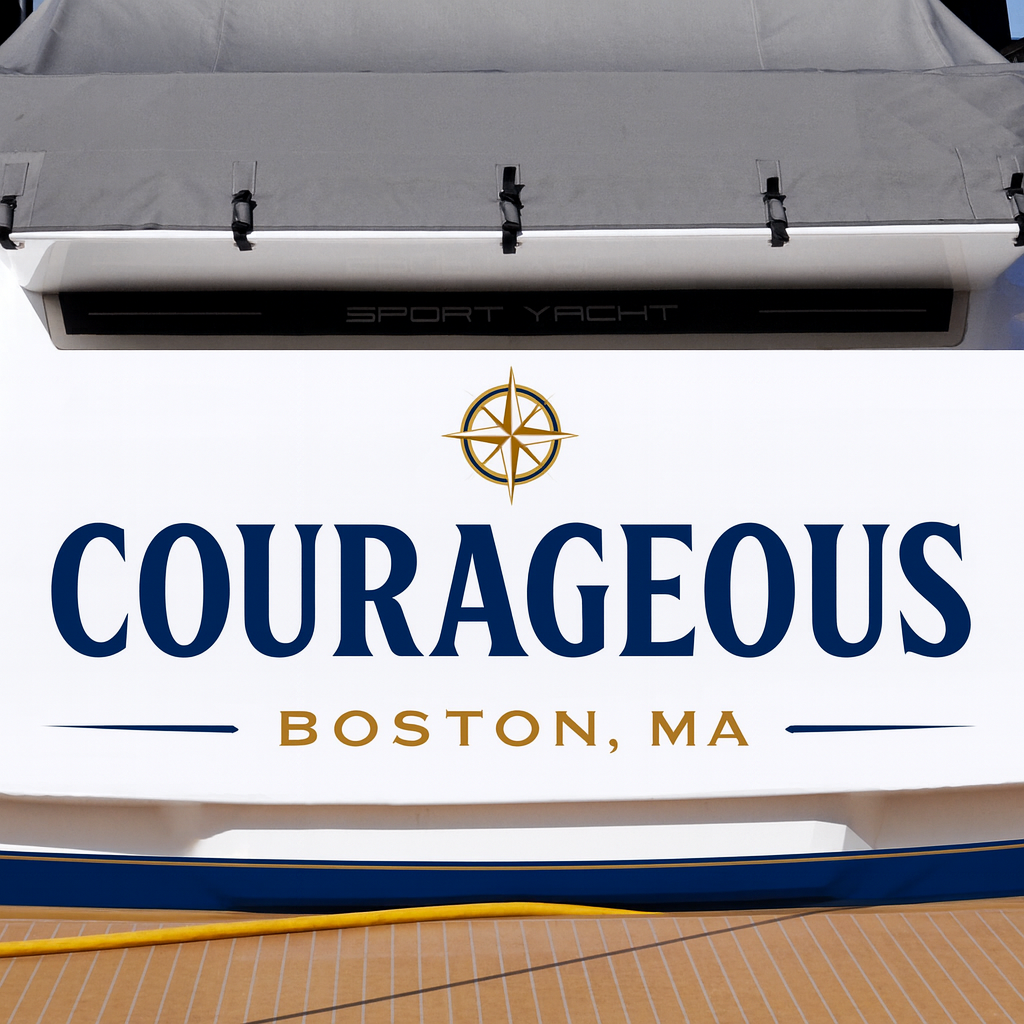 Custom Boat Stern Decal Sticker Sign | Boat Stern Name & Hailing City (Port) Sign