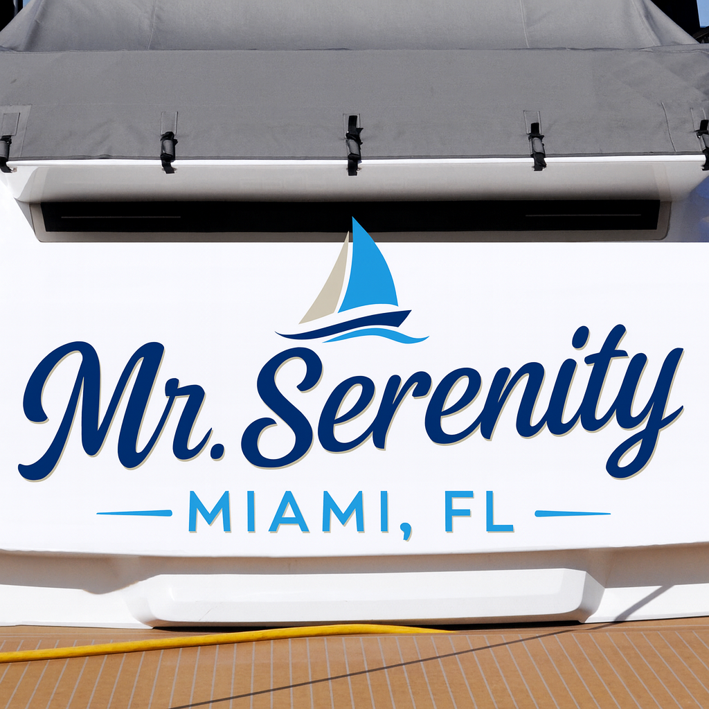 Custom Boat Stern Decal Sticker Sign | Boat Stern Name & Hailing City (Port) Sign