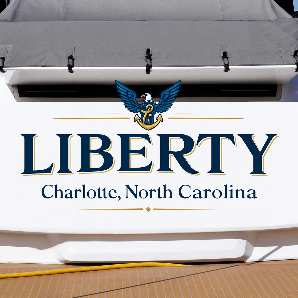 Custom Boat Stern Decal Sticker Sign | Boat Stern Name & Hailing City (Port) Sign