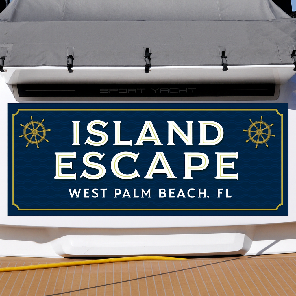 Custom Boat Stern Decal Sticker Sign | Boat Stern Name & Hailing City (Port) Sign