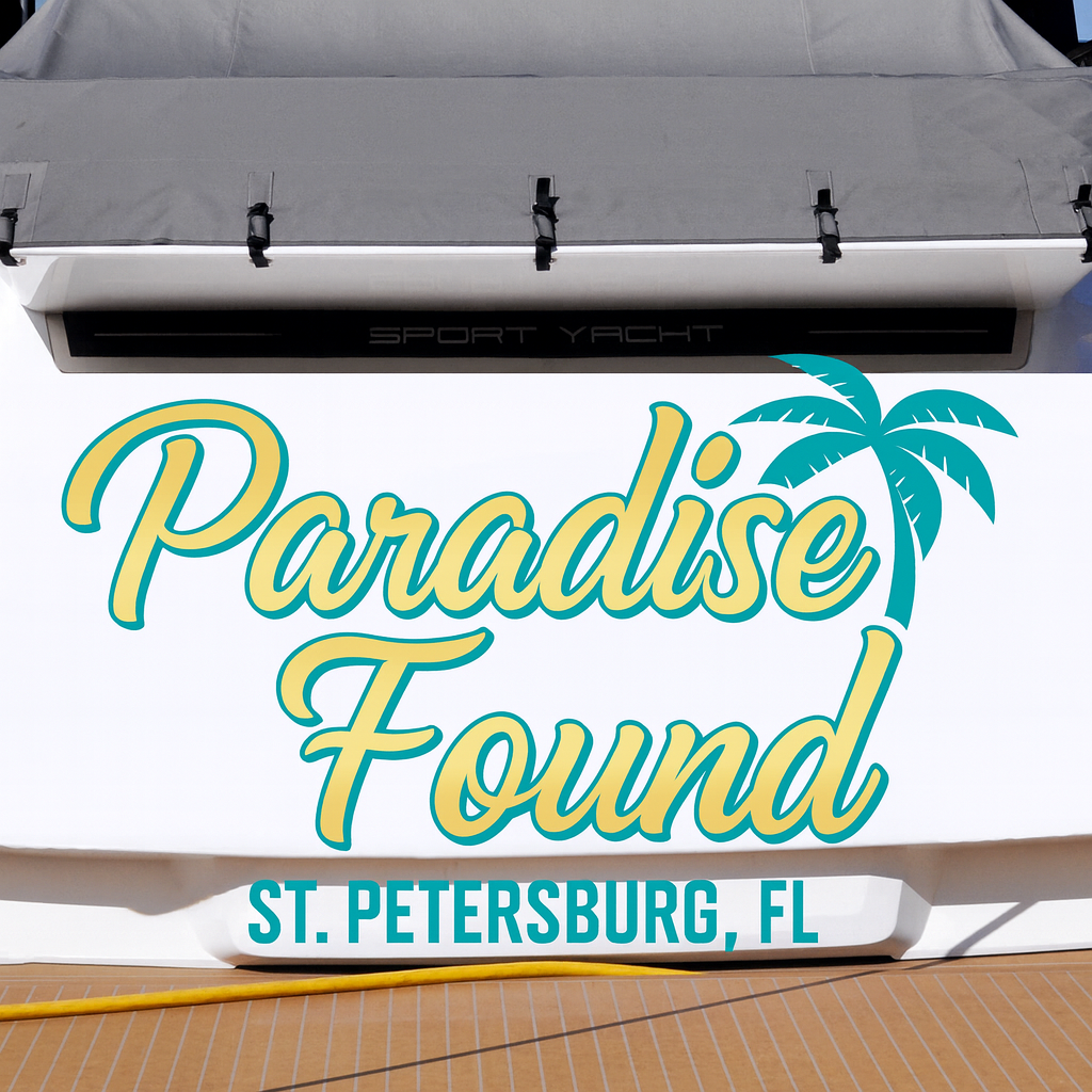 Custom Boat Stern Decal Sticker Sign | Boat Stern Name & Hailing City (Port) Sign