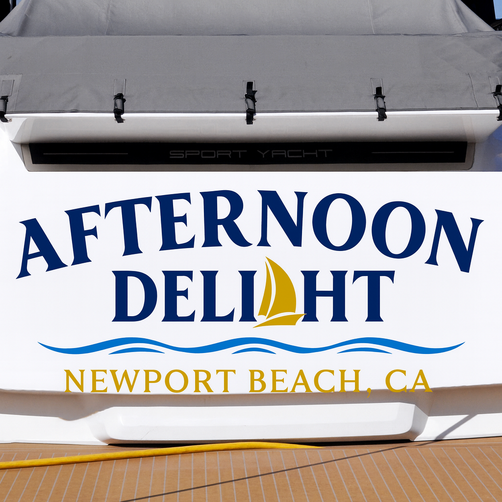 Custom Boat Stern Decal Sticker Sign | Boat Stern Name & Hailing City (Port) Sign