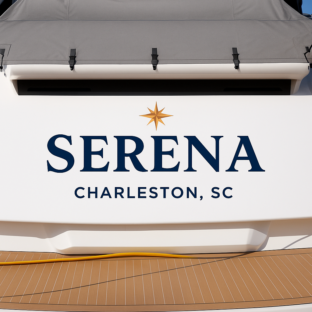 Custom Boat Stern Decal Sticker Sign | Boat Stern Name & Hailing City (Port) Sign