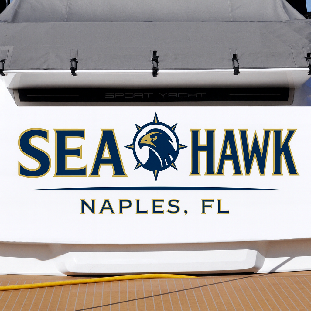 Custom Boat Stern Decal Sticker Sign | Boat Stern Name & Hailing City (Port) Sign