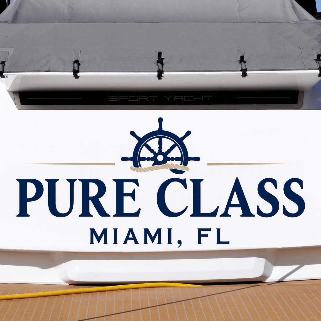 Custom Boat Stern Decal Sticker Sign | Boat Stern Name & Hailing City (Port) Sign