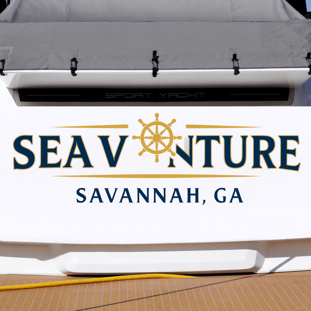 Custom Boat Stern Decal Sticker Sign | Boat Stern Name & Hailing City (Port) Sign