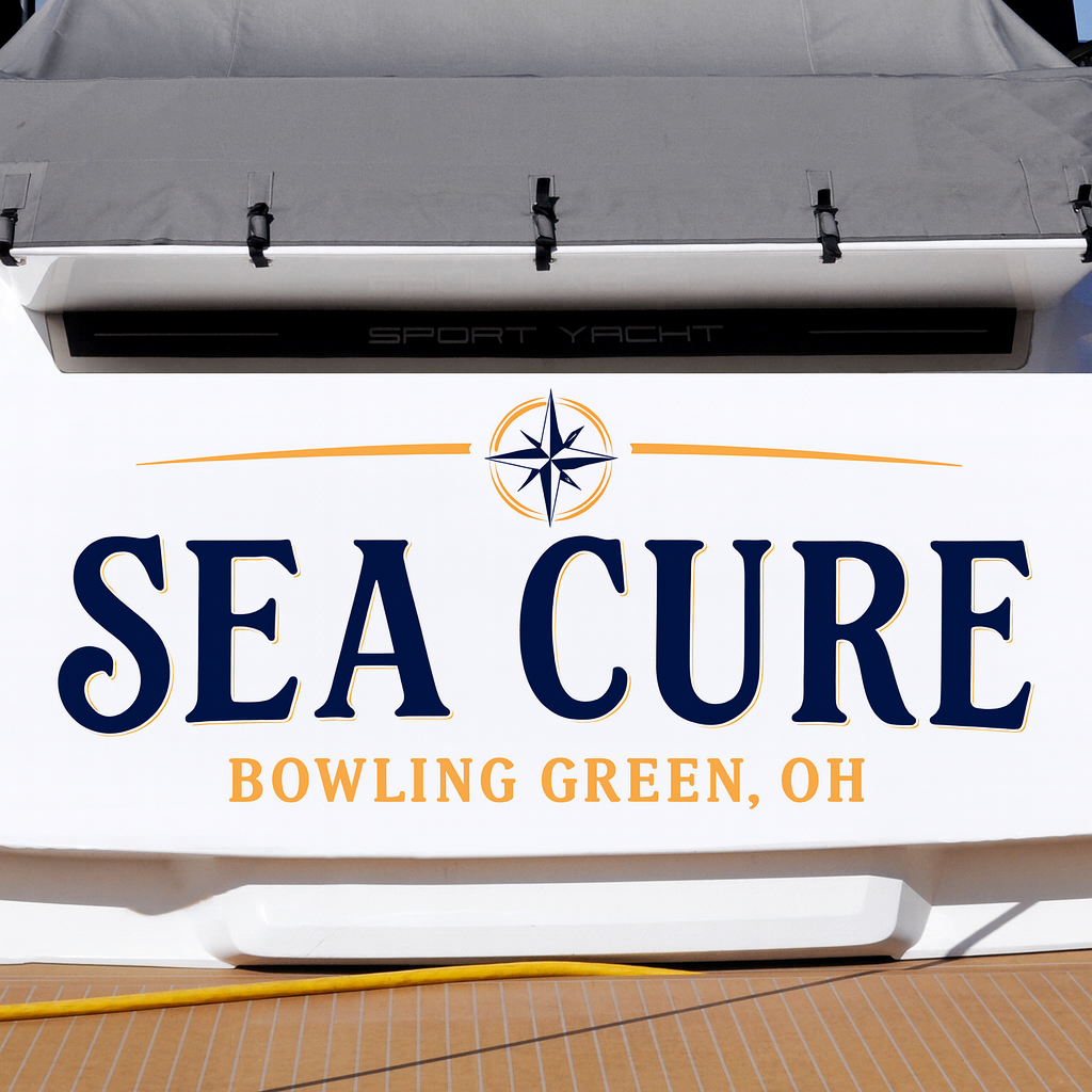 Custom Boat Stern Decal Sticker Sign | Boat Stern Name & Hailing City (Port) Sign