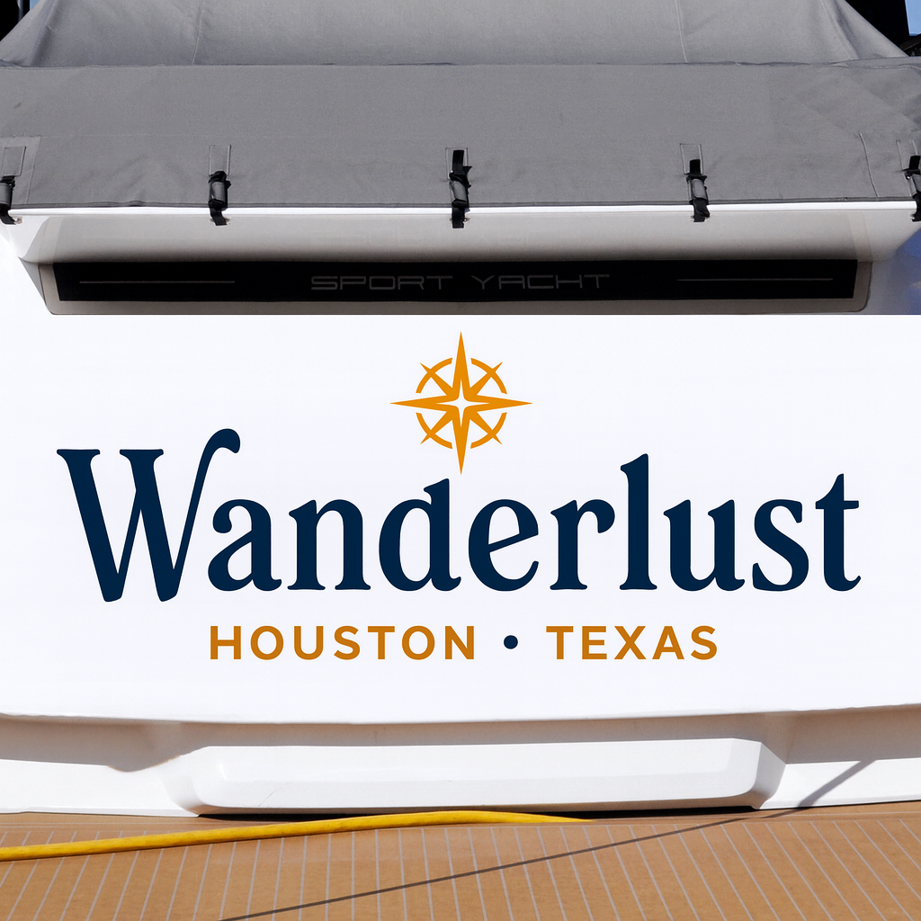 Custom Boat Stern Decal Sticker Sign | Boat Stern Name & Hailing City (Port) Sign