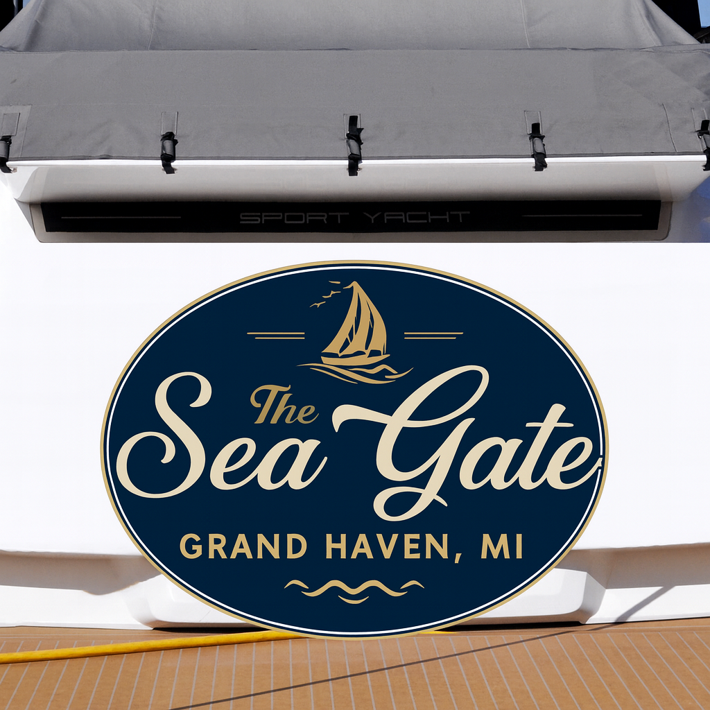 Custom Boat Stern Decal Sticker Sign | Boat Stern Name & Hailing City (Port) Sign