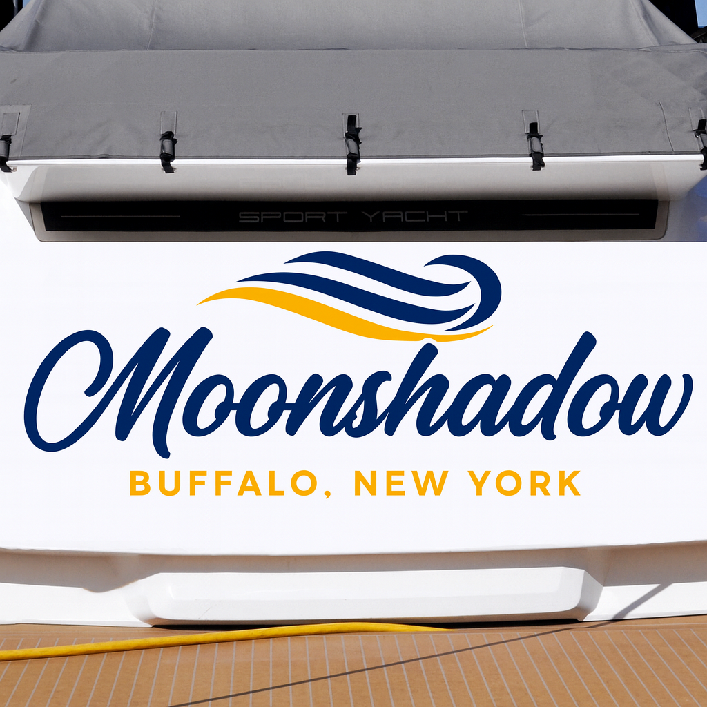 Custom Boat Stern Decal Sticker Sign | Boat Stern Name & Hailing City (Port) Sign