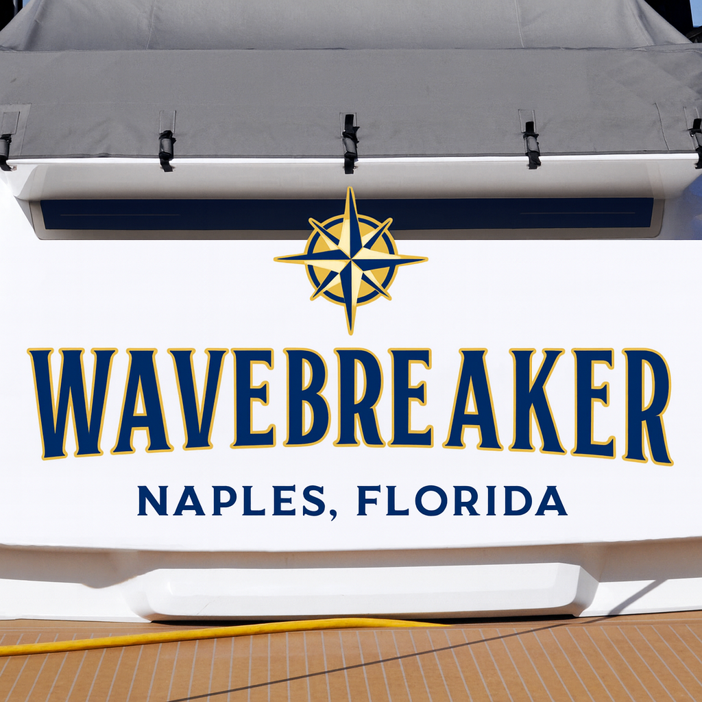 Custom Boat Stern Decal Sticker Sign | Boat Stern Name & Hailing City (Port) Sign