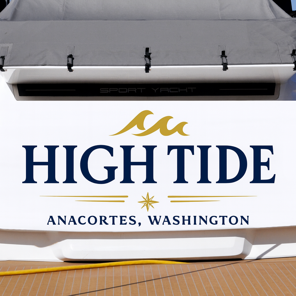 Custom Boat Stern Decal Sticker Sign | Boat Stern Name & Hailing City (Port) Sign