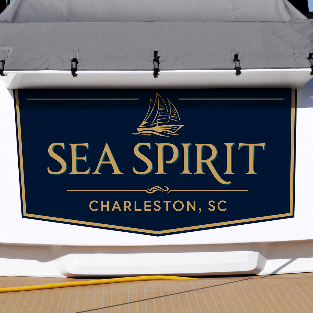 Custom Boat Stern Decal Sticker Sign | Boat Stern Name & Hailing City (Port) Sign