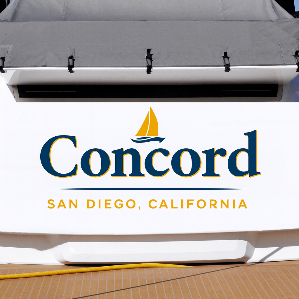 Custom Boat Stern Decal Sticker Sign | Boat Stern Name & Hailing City (Port) Sign