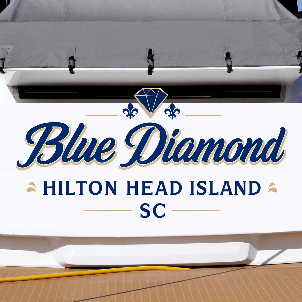 Custom Boat Stern Decal Sticker Sign | Boat Stern Name & Hailing City (Port) Sign