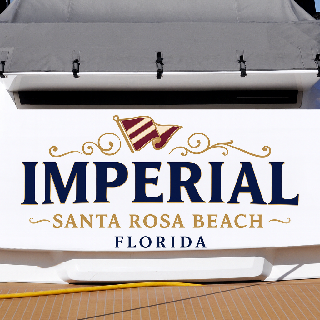 Custom Boat Stern Decal Sticker Sign | Boat Stern Name & Hailing City (Port) Sign