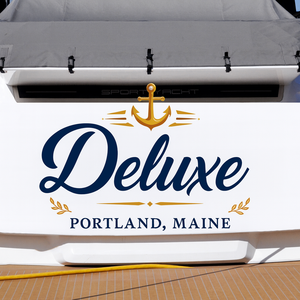 Custom Boat Stern Decal Sticker Sign | Boat Stern Name & Hailing City (Port) Sign