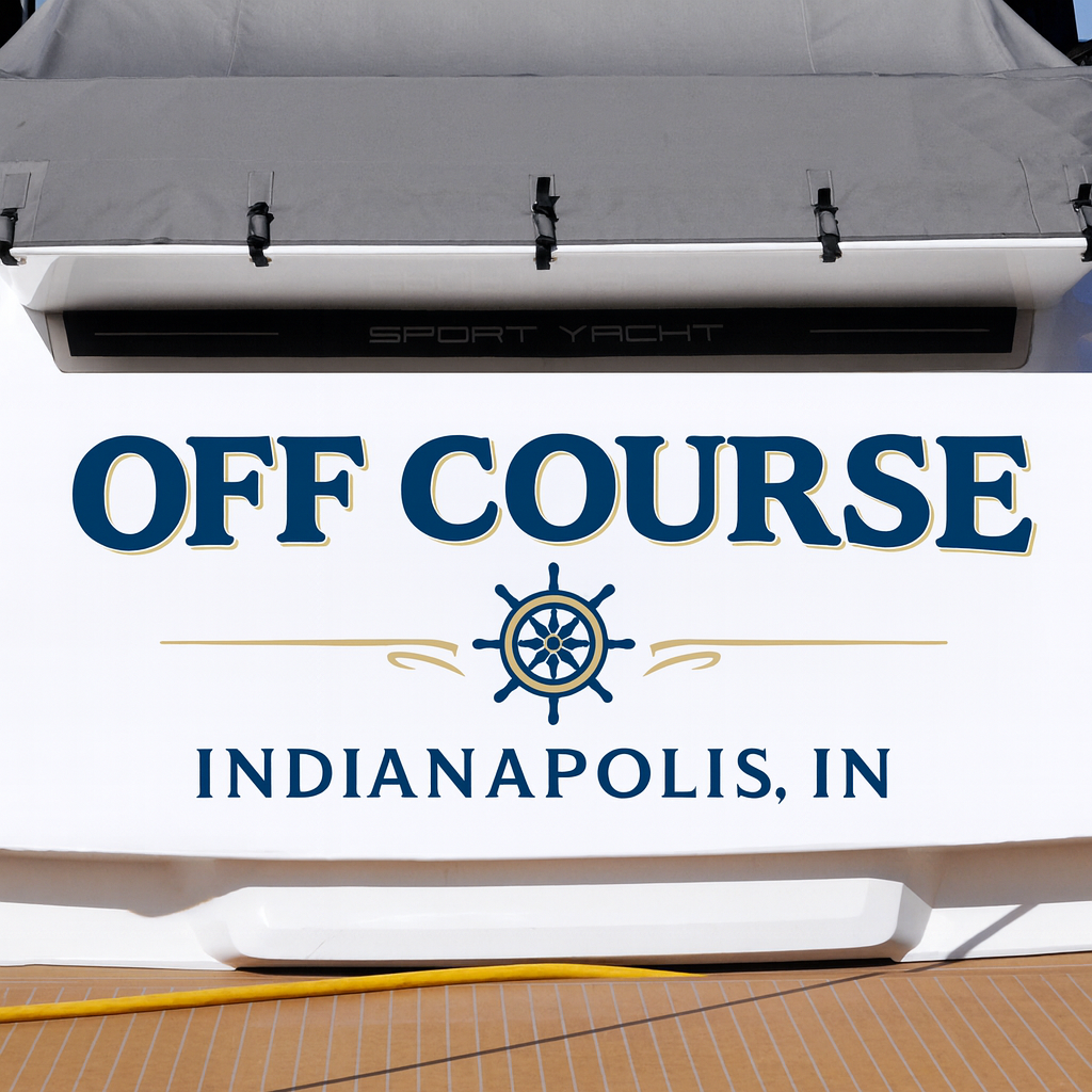 Custom Boat Stern Decal Sticker Sign | Boat Stern Name & Hailing City (Port) Sign
