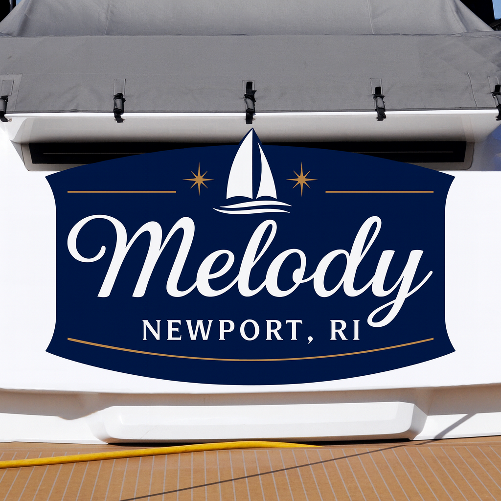 Custom Boat Stern Decal Sticker Sign | Boat Stern Name & Hailing City (Port) Sign