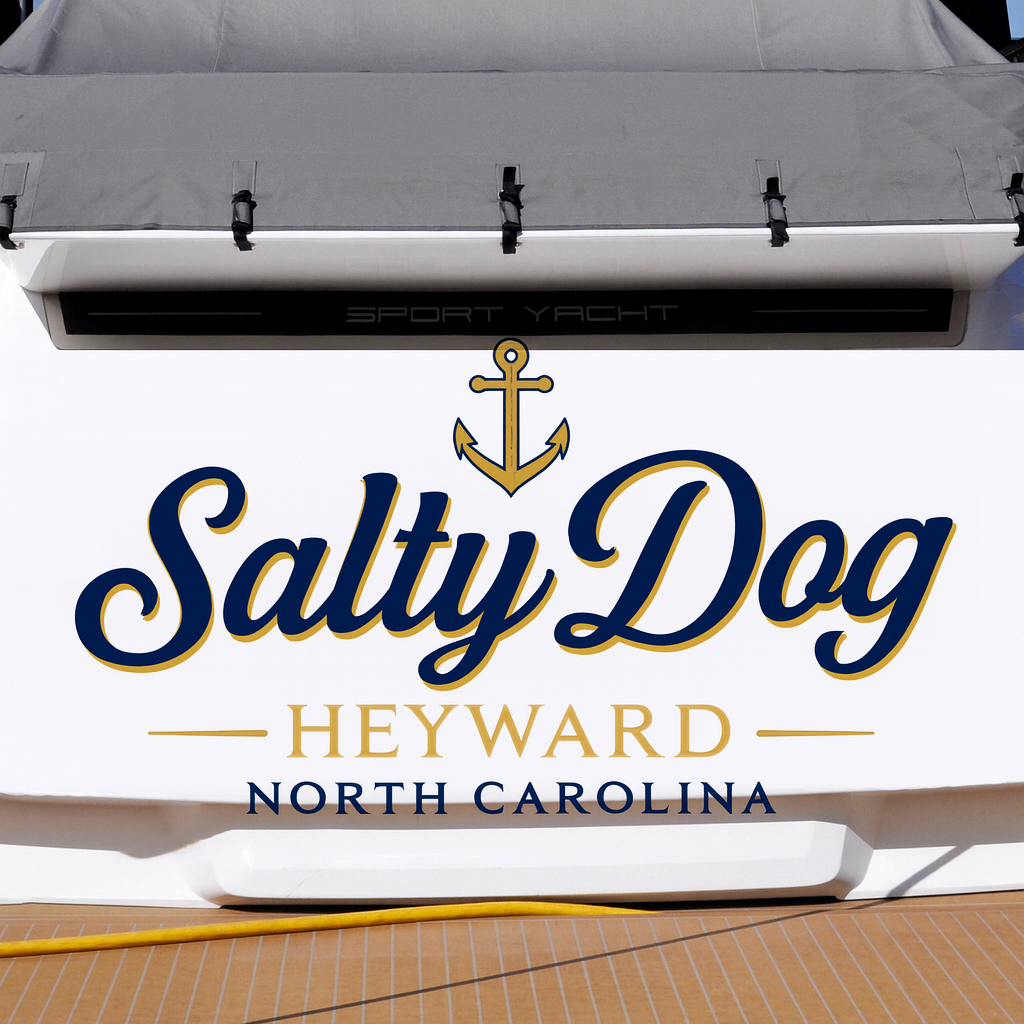 Custom Boat Stern Decal Sticker Sign | Boat Stern Name & Hailing City (Port) Sign