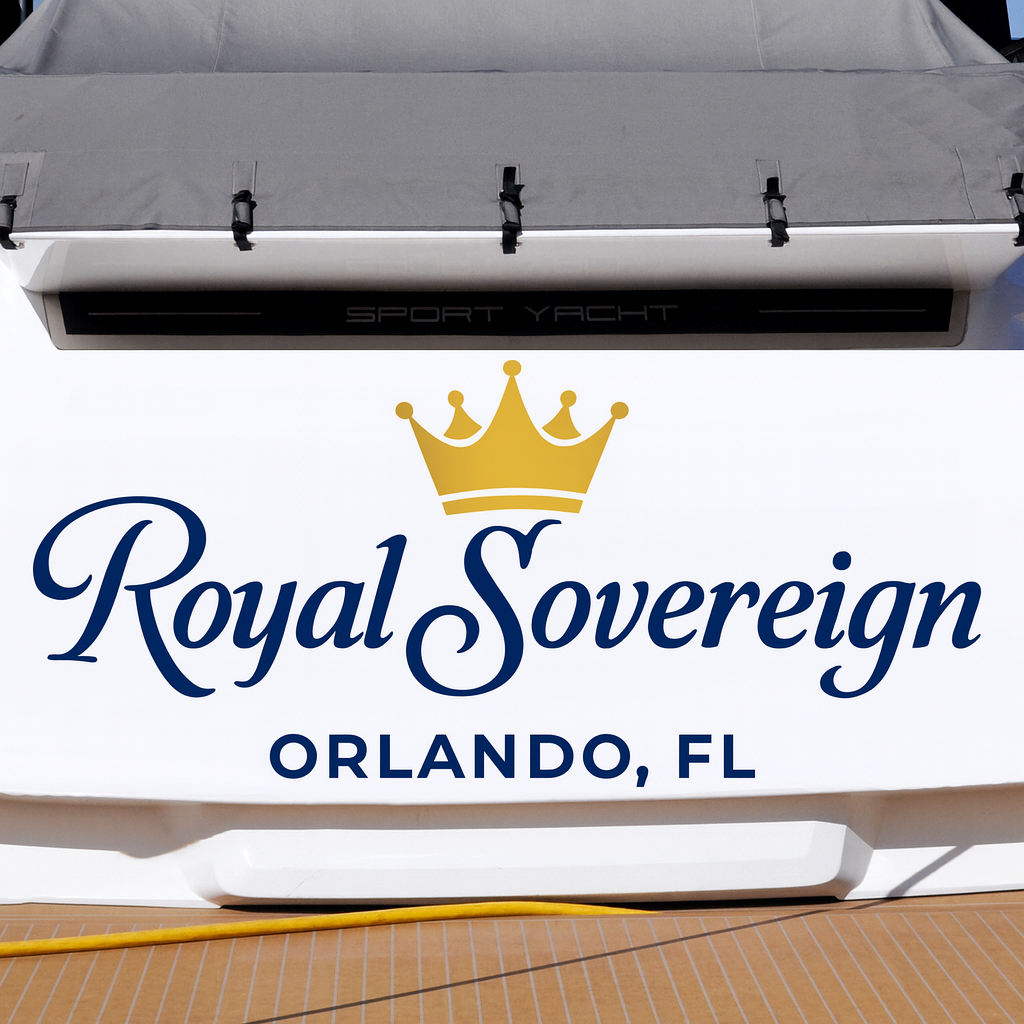 Custom Boat Stern Decal Sticker Sign | Boat Stern Name & Hailing City (Port) Sign